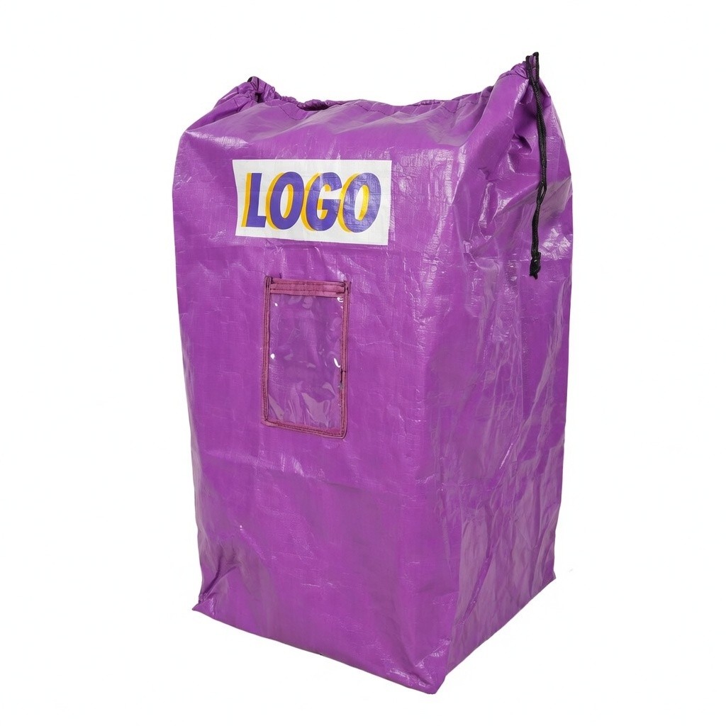 Purple Logistics Bag, Branded Sorting Bag, PE Courier Handling Bag, Custom Drawstring Sack, Industrial Warehouse Bag, Lazada-style Sorting Bag, Bulk Logistics Supplies, DeliverKingdom, ACOOLDA.
